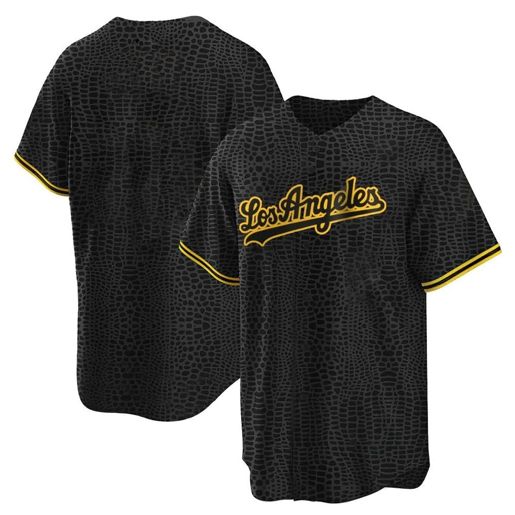 Los Angeles Dodgers Blank Player Black Gold FEDASGOGE Limited Home Stitched Jerseys