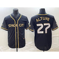 Houston Astros #27 Jose Altuve Black FEDASGOGE City Connect Cool Base Stitched Jersey
