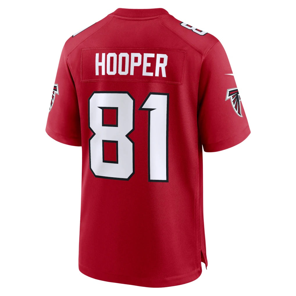 A.Falcons #81 Austin Hooper Red FEDASGOGE Team Game Jersey