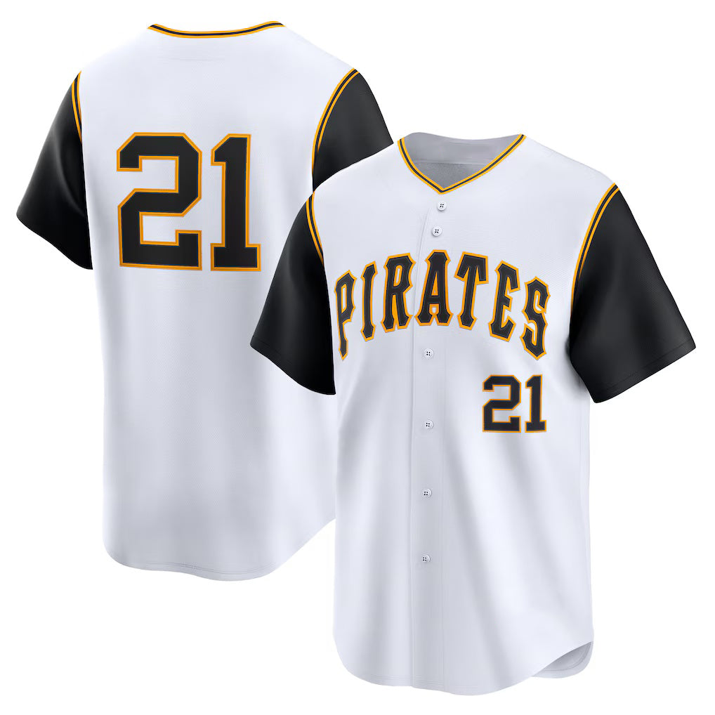 Pittsburgh Pirates #21 Roberto Clemente White FEDASGOGE Cooperstown Collection Limited Jersey