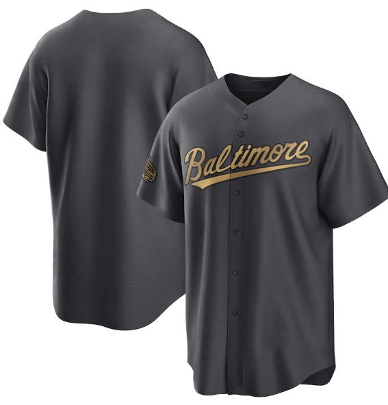 Baltimore Orioles Blank Charcoal FEDASGOGE 2022 All-Star Cool Base Stitched Jersey