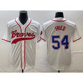 Atlanta Braves #54 Max Fried White FEDASGOGE Cool Base With Patch Stitched Jersey