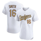 Los Angeles Dodgers #16 Will Smith Player Gold White Gold FEDASGOGE Limited Elite Home Stitched Jerseys