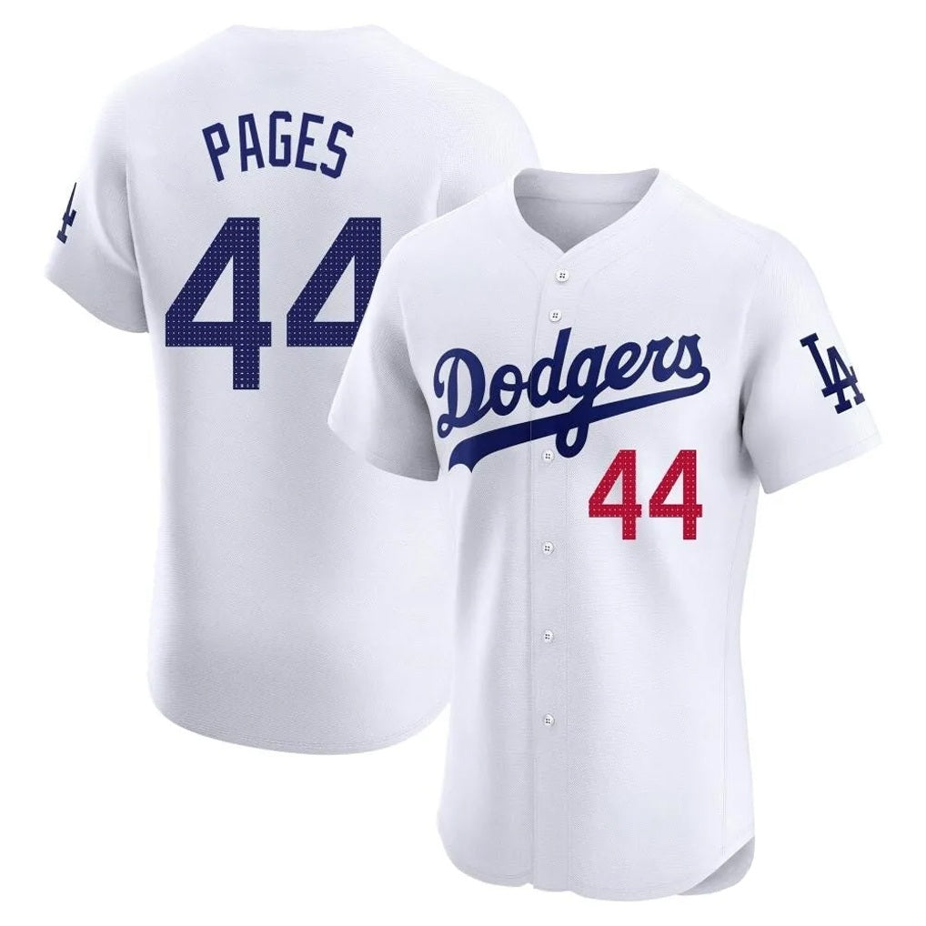 Los Angeles Dodgers #44 Andy Pages Player White FEDASGOGE Limited Elite Home Stitched Jerseys