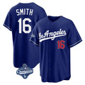 Los Angeles Dodgers #16 Will Smith Player Royal FEDASGOGE World Series Meet Game Home Stitched Jerseys