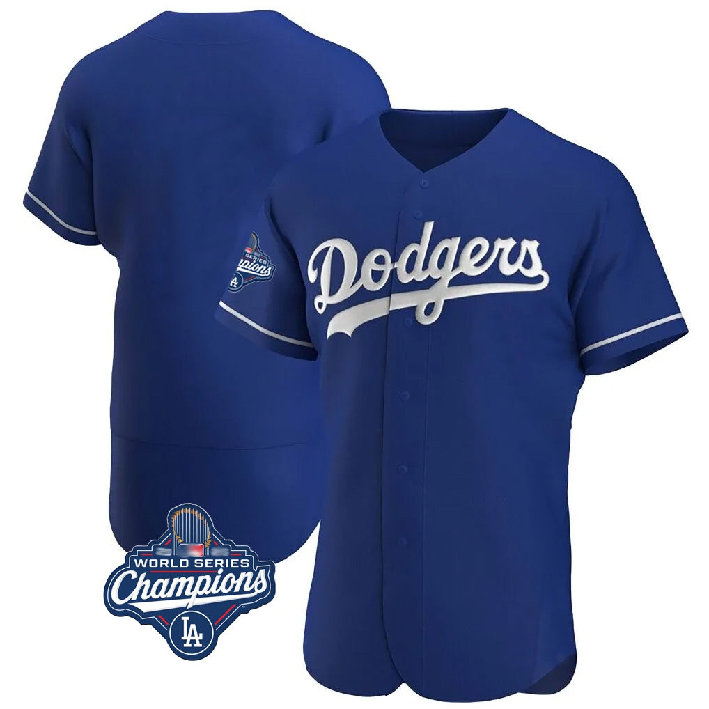 Los Angeles Dodgers Blank Player Royal FEDASGOGE Limited Elite Home World Series Meet Stitched Jerseys