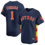 Houston Astros #1 Carlos Correa Player Navy FEDASGOGE Home Limited Stitched Jerseys
