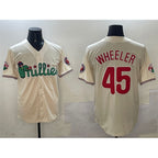 Philadelphia Phillies #45 Zack Wheeler Cream FEDASGOGE Phanatic Limited Stitched Jersey