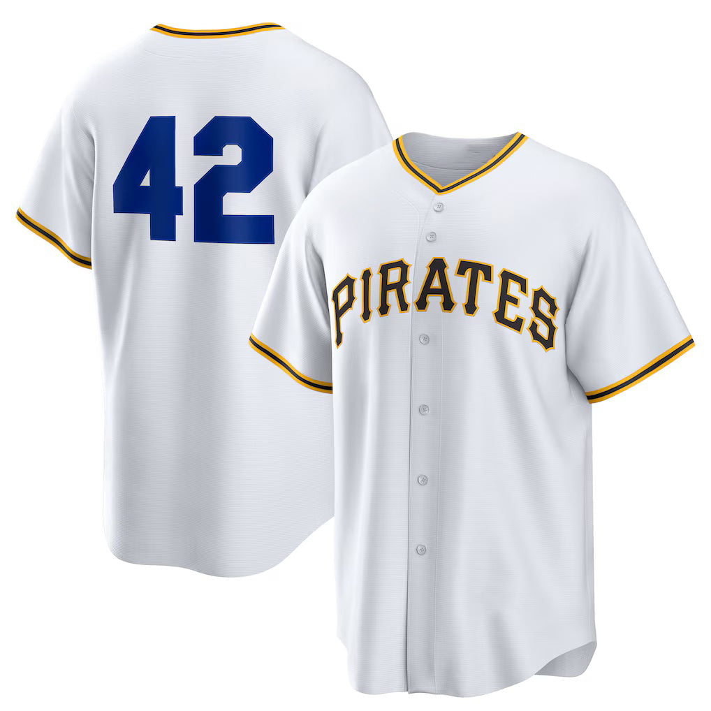 Pittsburgh Pirates #42 Jackie Robinson White FEDASGOGE Home 2025 Day Replica Jersey