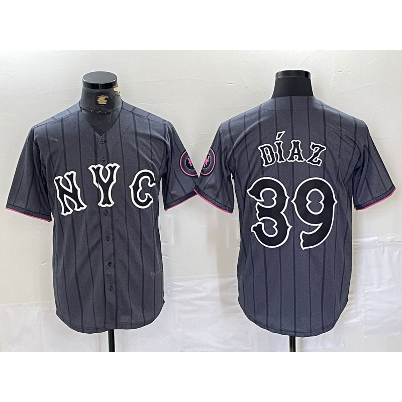 New York Mets #39 Edwin Diaz Gray FEDASGOGE 2024 City Connect Cool Base Jersey 2