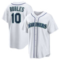 Seattle Mariners #10 Victor Robles White FEDASGOGE Home Replica Jersey