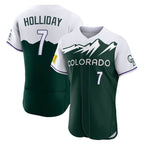 Colorado Rockies #7 Matt Holliday Player Green FEDASGOGE City Connect Limited Elite Home Stitched Jerseys
