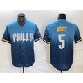 Philadelphia Phillies #5 Bryson Stott Blue FEDASGOGE 2024 City Cool Base Stitched Jersey