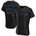 Miami Marlins #22 Sandy Alcantara Player Black FEDASGOGE Home Limited Elite Stitched Jerseys