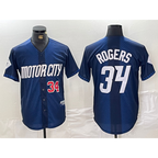 Detroit Tigers #34 Jake Rogers 2024 Navy FEDASGOGE City Connect Cool Base Limited Stitched Jerseys