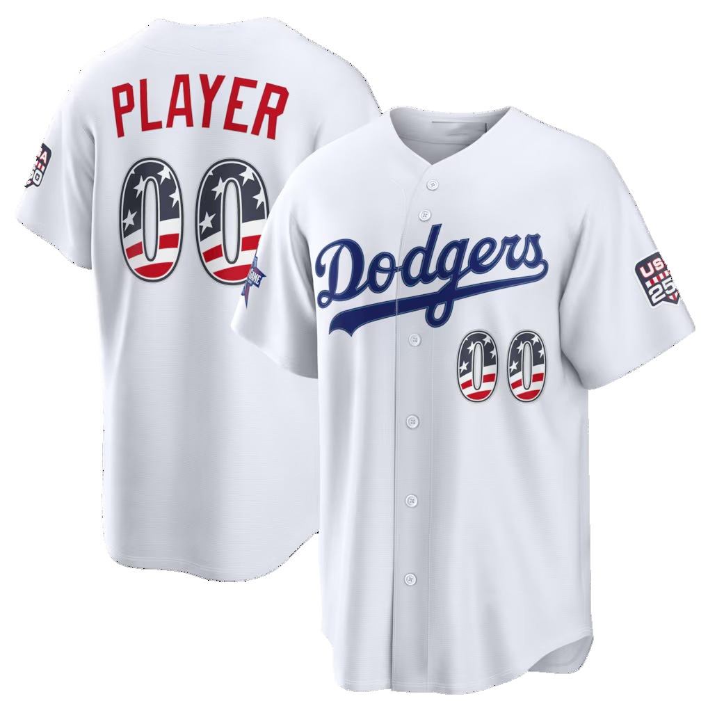 Custom Los Angeles Dodgers 2026 All-Star Edition Stars & Stripes White FEDASGOGE Stadium Pick-A-Player Jersey