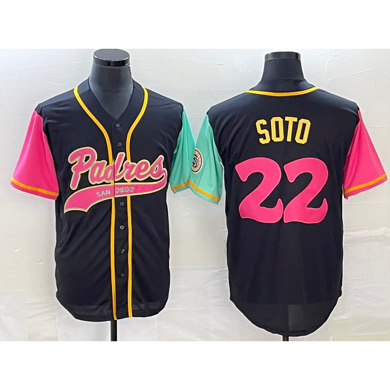 San Diego Padres #22 Juan Soto Black FEDASGOGE NEW 2023 City Connect Cool Base Stitched Jersey