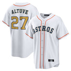 Houston Astros #27 Jose Altuve Player Gold FEDASGOGE Collection Game Home Stitched Jerseys