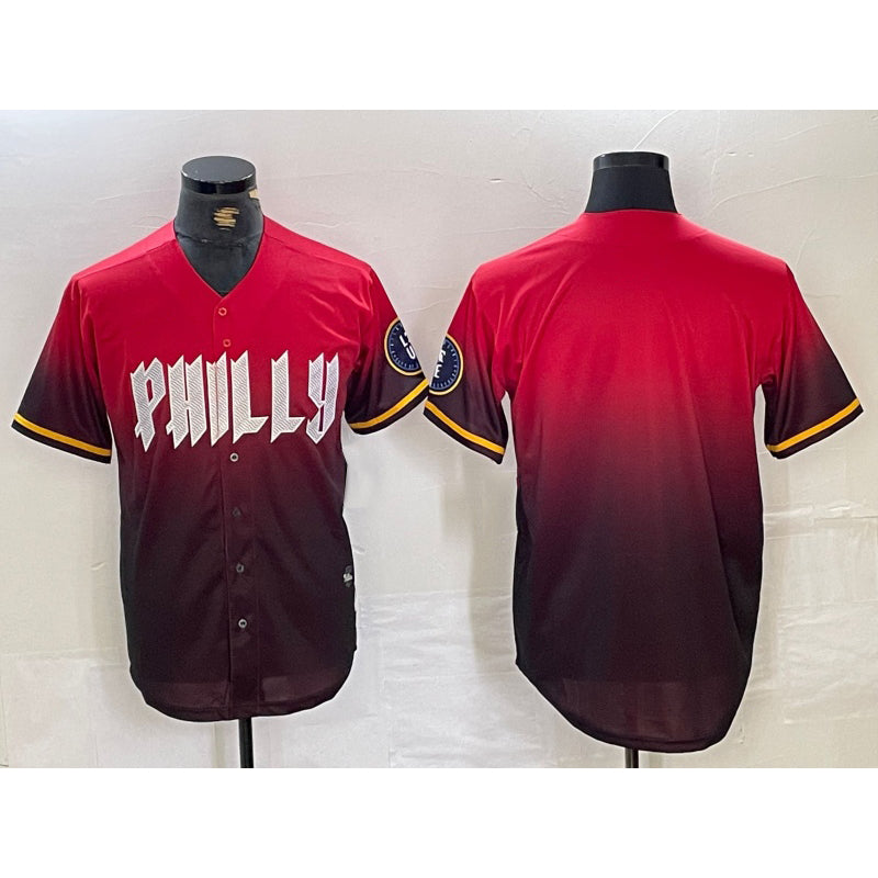Philadelphia Phillies Blank Red Black FEDASGOGE 2024 City Connect Limited Stitched Jersey