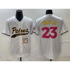 San Diego Padres #23 Fernando Tatis Jr Number White FEDASGOGE NEW 2023 City Connect Cool Base Stitched Jersey