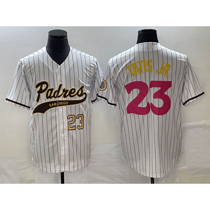 San Diego Padres #23 Fernando Tatis Jr Number White FEDASGOGE NEW 2023 City Connect Cool Base Stitched Jersey