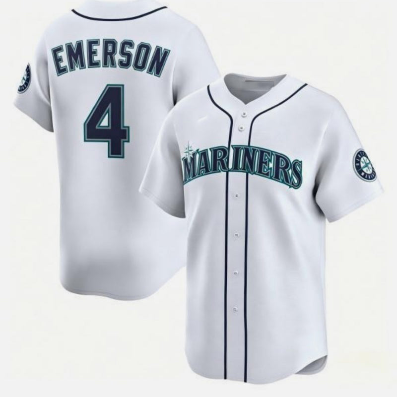 Seattle Mariners #4 Colt Emerson White FEDASGOGE Cool Base Stitched Jersey