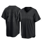 Cleveland Guardians #27 Austin Hedges Player Black FEDASGOGE T-shirt Home Game Stitched Jerseys