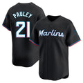 Miami Marlins #21 Graham Pauley Player Black FEDASGOGE Home Limited Stitched Jerseys