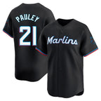 Miami Marlins #21 Graham Pauley Player Black FEDASGOGE Home Limited Stitched Jerseys