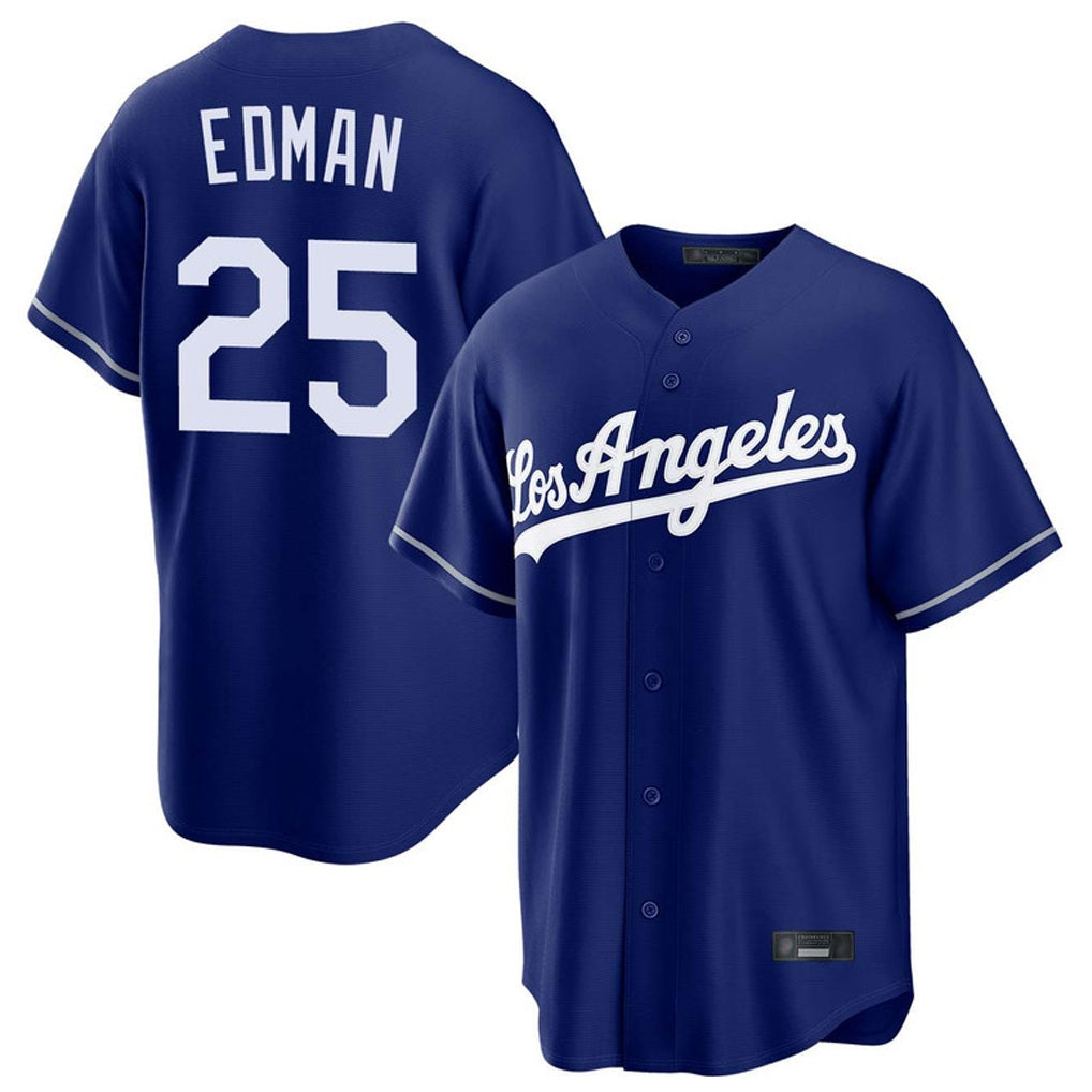 Los Angeles Dodgers #25 Tommy Edman Player Royal FEDASGOGE Game Stitched Jerseys