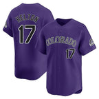 Colorado Rockies #17 Todd Helton Player Purple FEDASGOGE Limited Home Stitched Jerseys