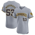 Milwaukee Brewers #53 Brandon Woodruff Player Gray FEDASGOGE Home Limited Elite Stitched Jerseys