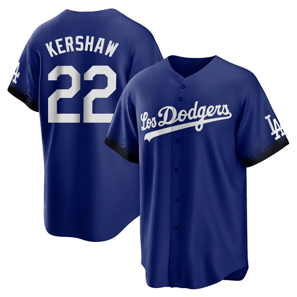 Los Angeles Dodgers #22 Clayton Kershaw Player Royal FEDASGOGE City Connect Home Game Stitched Jerseys