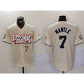New York Yankees #7 Mickey Mantle Cream FEDASGOGE Limited Stitched Jerseys