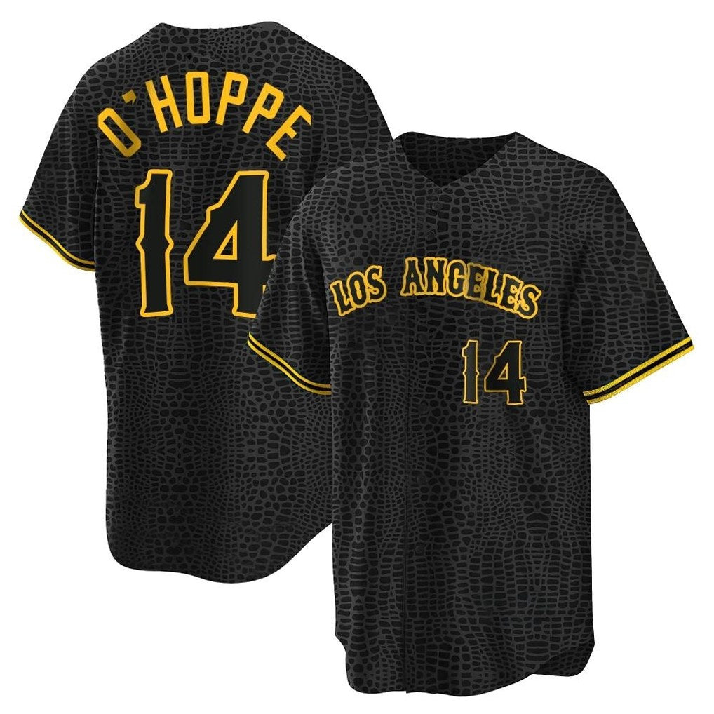 Los Angeles Angels #14 Logan O'Hoppe Player Black FEDASGOGE Snake Skin City Game Home Stitched Jerseys