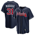 Atlanta Braves #31 Greg Maddux Player Navy FEDASGOGE Home Game Stitched Jerseys