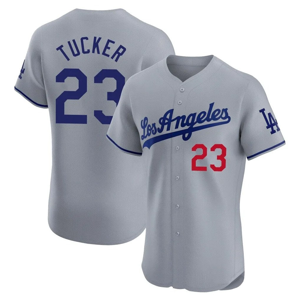 Los Angeles Dodgers #23 Kyle Tucker Player Gray FEDASGOGE Limited Elite Home Stitched Jerseys
