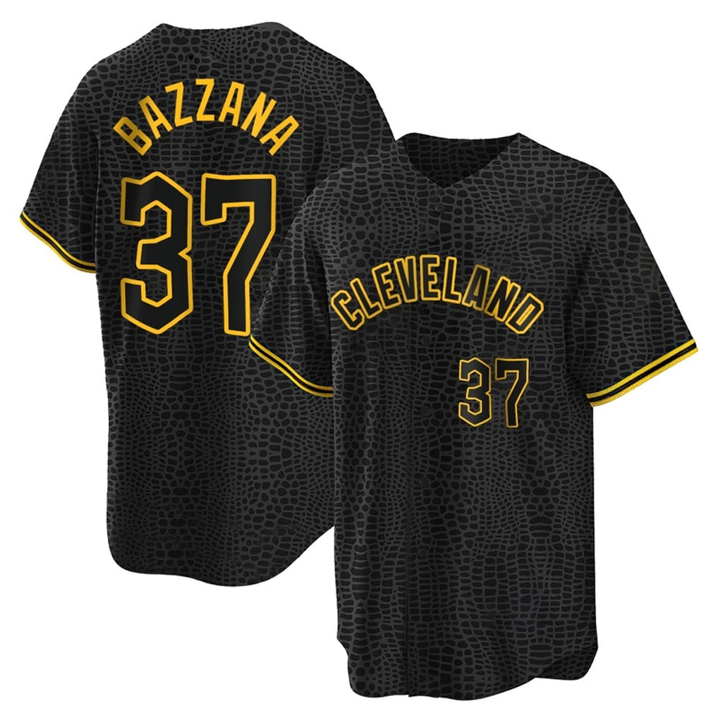 Cleveland Guardians #37 Travis Bazzana Player Black FEDASGOGE Snake Skin City Home Game Stitched Jerseys