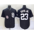 San Diego Padres #23 Fernando Tatis Jr Black FEDASGOGE 2023 Cool Base Stitched Jersey