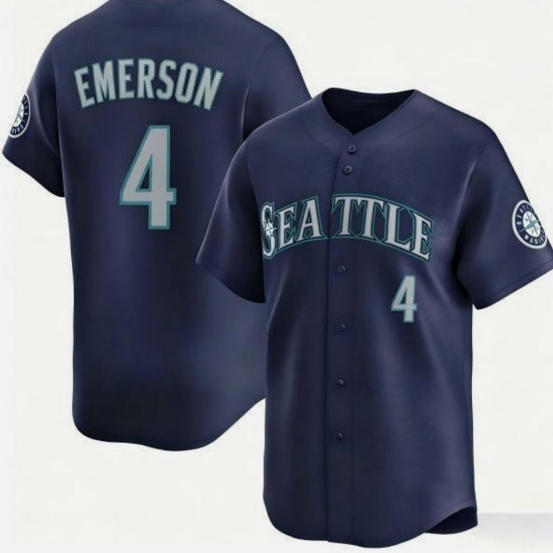 Seattle Mariners #4 Colt Emerson Navy FEDASGOGE Cool Base Stitched Jersey