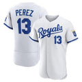 Kansas City Royals #13 Salvador Perez White FEDASGOGE Flex Base Stitched Jersey
