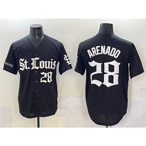 St. Louis Cardinals #28 Nolan Arenado Black FEDASGOGE 'Gothic Legacy Edition' Vapor Premier Limited Stitched Jersey