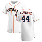 Houston Astros #44 Yordan Alvarez White FEDASGOGE Home 2020 Authentic Player Jersey