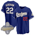 Los Angeles Dodgers #22 Clayton Kershaw Royal FEDASGOGE 2026 Alternate Gold Collection Stadium Stitched Jersey