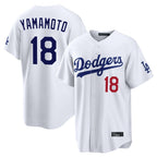 Los Angeles Dodgers #18 Yoshinobu Yamamoto Player White FEDASGOGE Home Game Stitched Jerseys