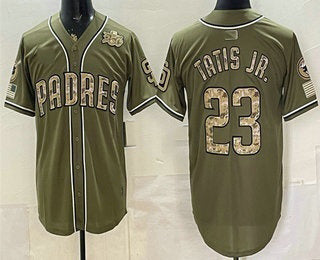 San Diego Padres #23 Fernando Tatis Jr Olive FEDASGOGE 2026 Armed Forces Day Jersey