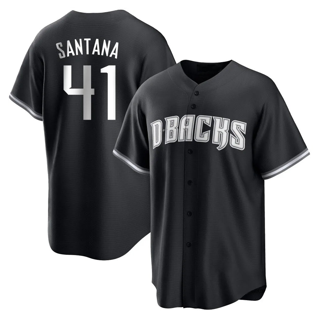 Arizona Diamondbacks #41 Carlos Santana Player Black FEDASGOGE Game Home Stitched Jerseys