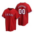 Custom Texas Rangers Red FEDASGOGE 2020 Stitched Cool Base Jersey