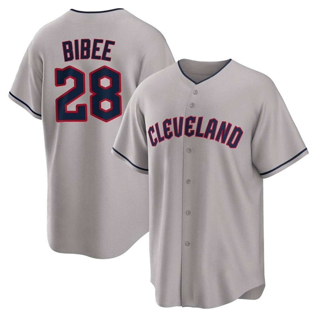Cleveland Guardians #28 Tanner Bibee Player Gray FEDASGOGE Game Home Stitched Jerseys