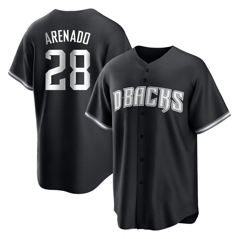 Arizona Diamondbacks #28 Nolan Arenado Player Black FEDASGOGE Game Home Stitched Jerseys